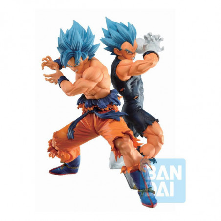 Dragon Ball Super statuettes PVC Ichibansho SSGSS Son Goku & SSGSS Vegeta (VS Omnibus Super) 20-21 Banpresto - 1