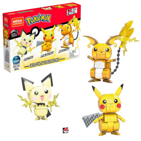 Pokémon jeu de construction Mega Construx Wonder Builders Pikachu Evolution Trio 13 cm Mattel - 2
