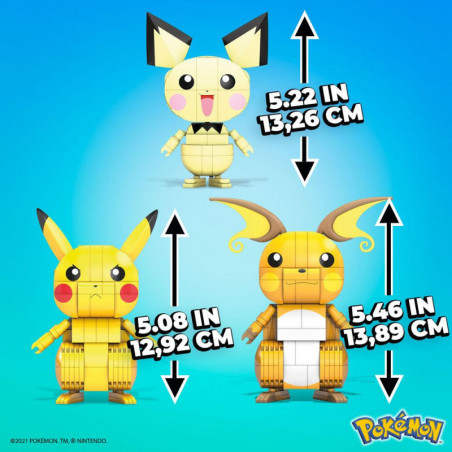 Pokémon jeu de construction Mega Construx Wonder Builders Pikachu Evolution Trio 13 cm Mattel - 3
