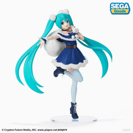Hatsune Miku statuette PVC SPM Christmas 2020 Blue 22 cm SEGA - 2